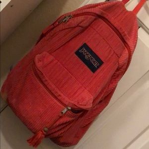 Used corduroy jansport peach backpack